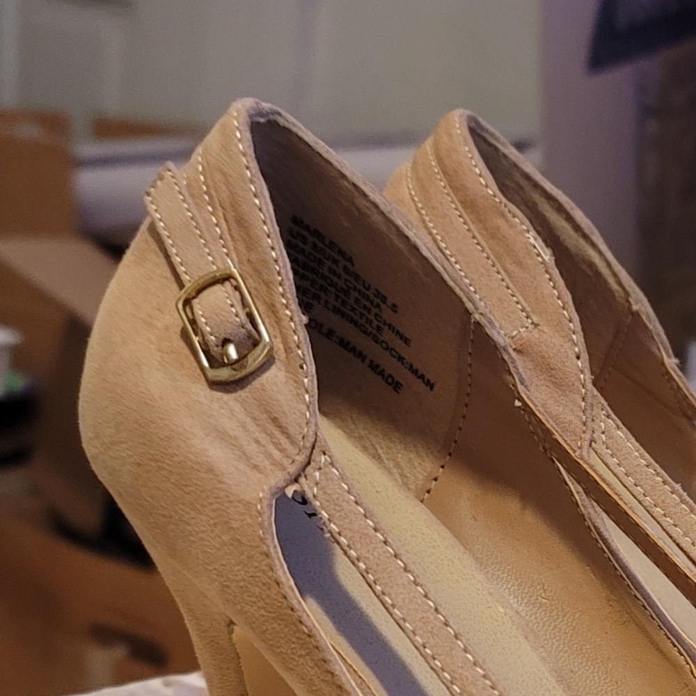 Just Fab Marlena Faux Suede Platform Heels 8 - Picture 5 of 5